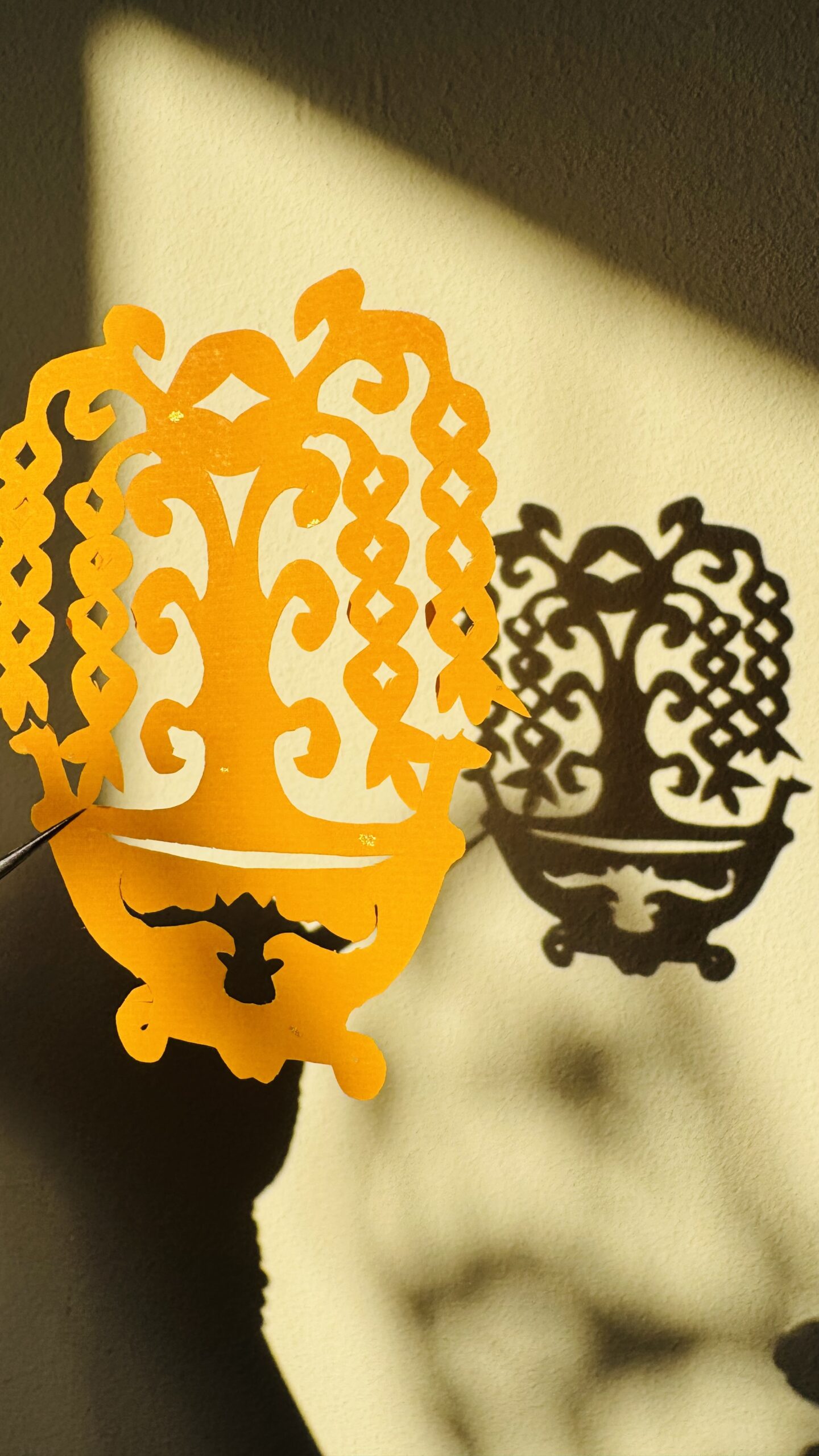 chinese papercutting of a money tree