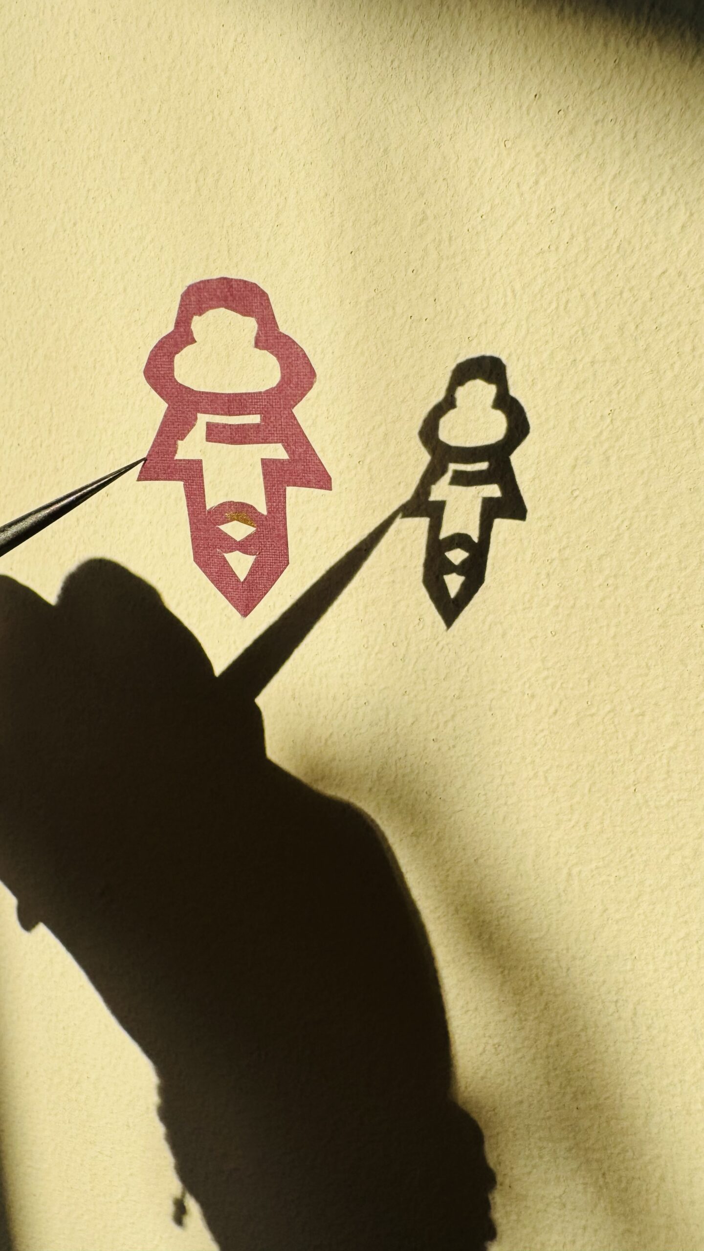 Chinese papercutting of a cute sword